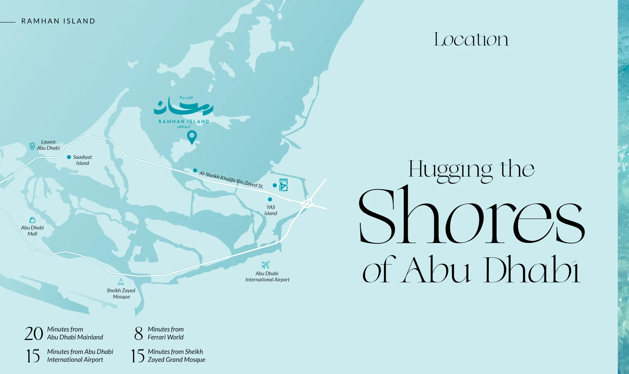 Ramhan Island location map showing landmarks