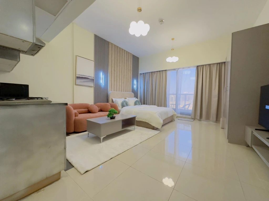 Furnished Studio with Golf Views | Balcony | Dubai Sports City