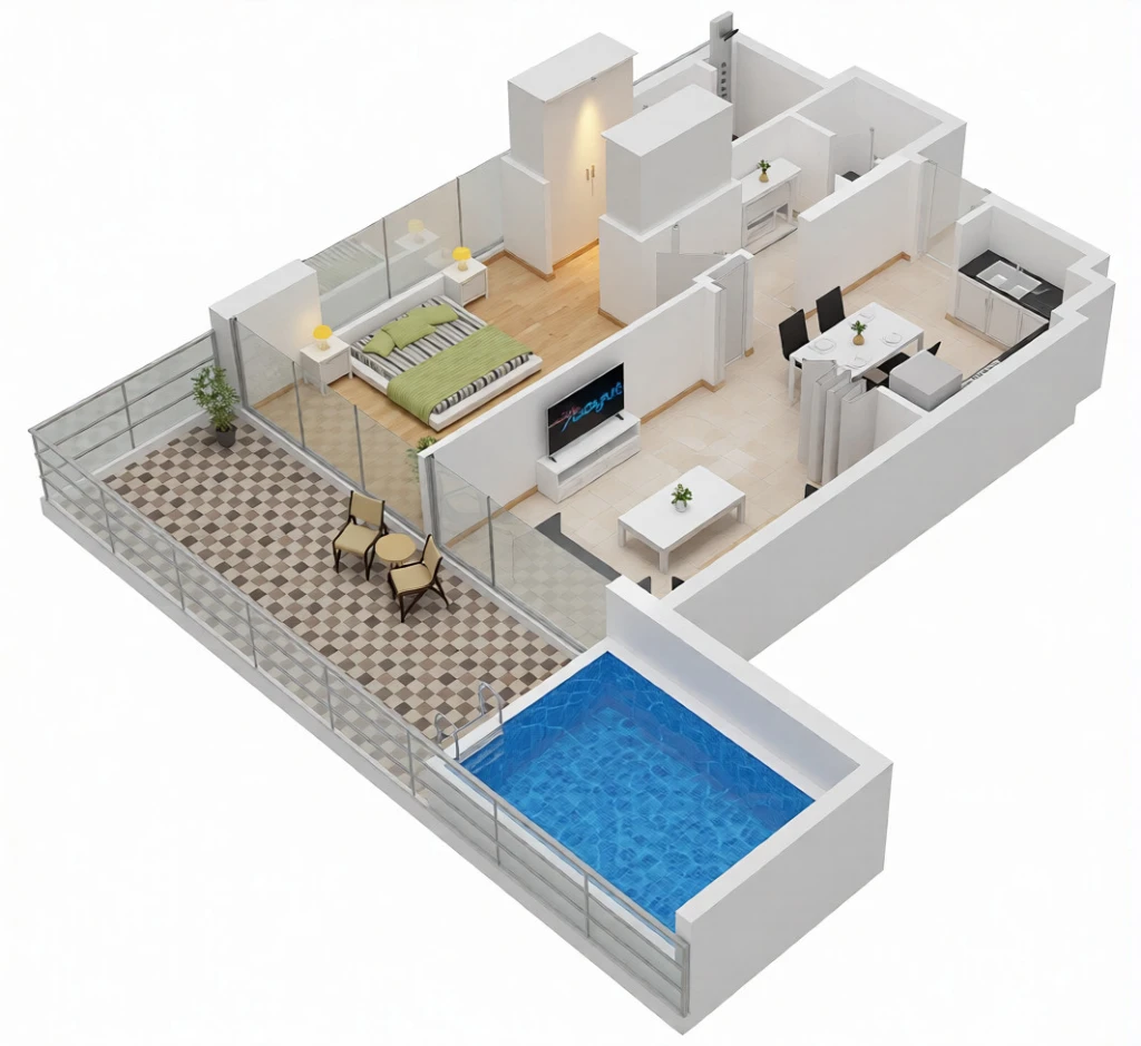 1 BHK Off Plan  Apartment for Sale in Al Barsha South Third, Dubai